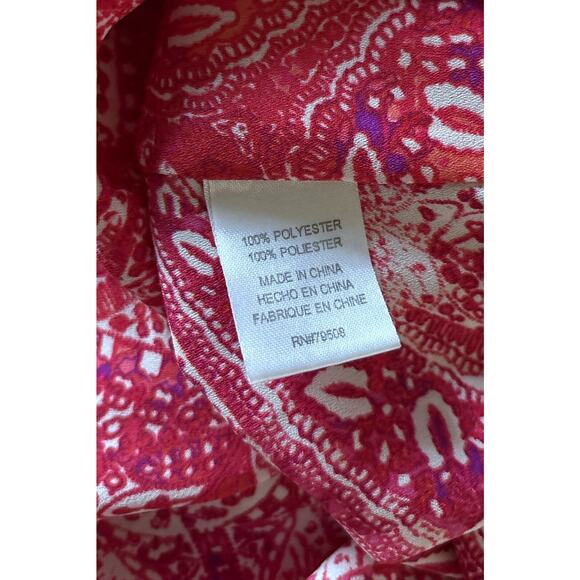 VIOLET & CLAIRE Womens Size Medium Sleeveless Boho Print Pleated Tank Top Shirt - Picture 7 of 8